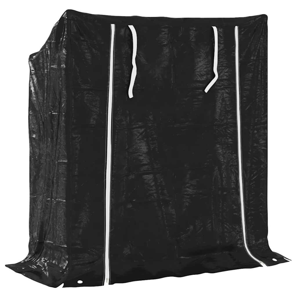 vidaxL Firewood Rack with Rain Cover 100.5x40.5x110.5 cm Galvanised Steel