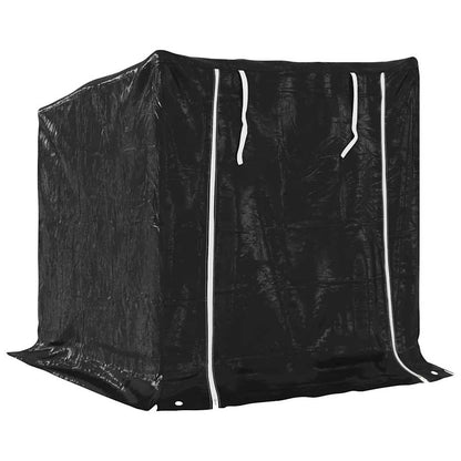 vidaxL Firewood Rack with Rain Cover 101x61x110.5 cm Galvanised Steel