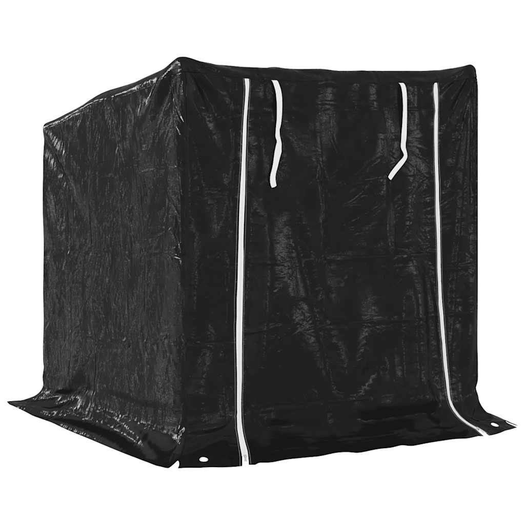 vidaxL Firewood Rack with Rain Cover 100.5x100.5x110.5 cm Galvanised Steel