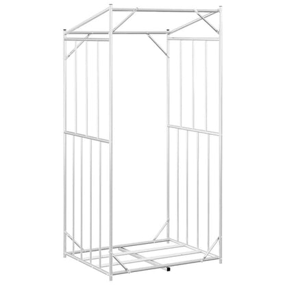 vidaxL Firewood Rack with Rain Cover 100x80x200 cm Galvanised Steel