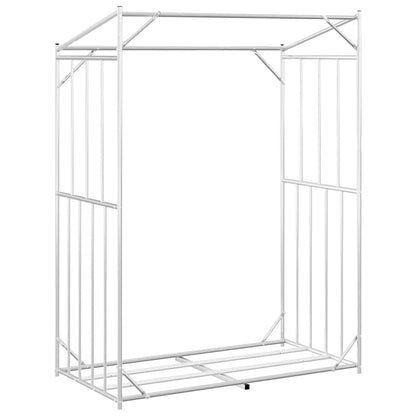 vidaxL Firewood Rack with Rain Cover 150x80x200 cm Galvanised Steel