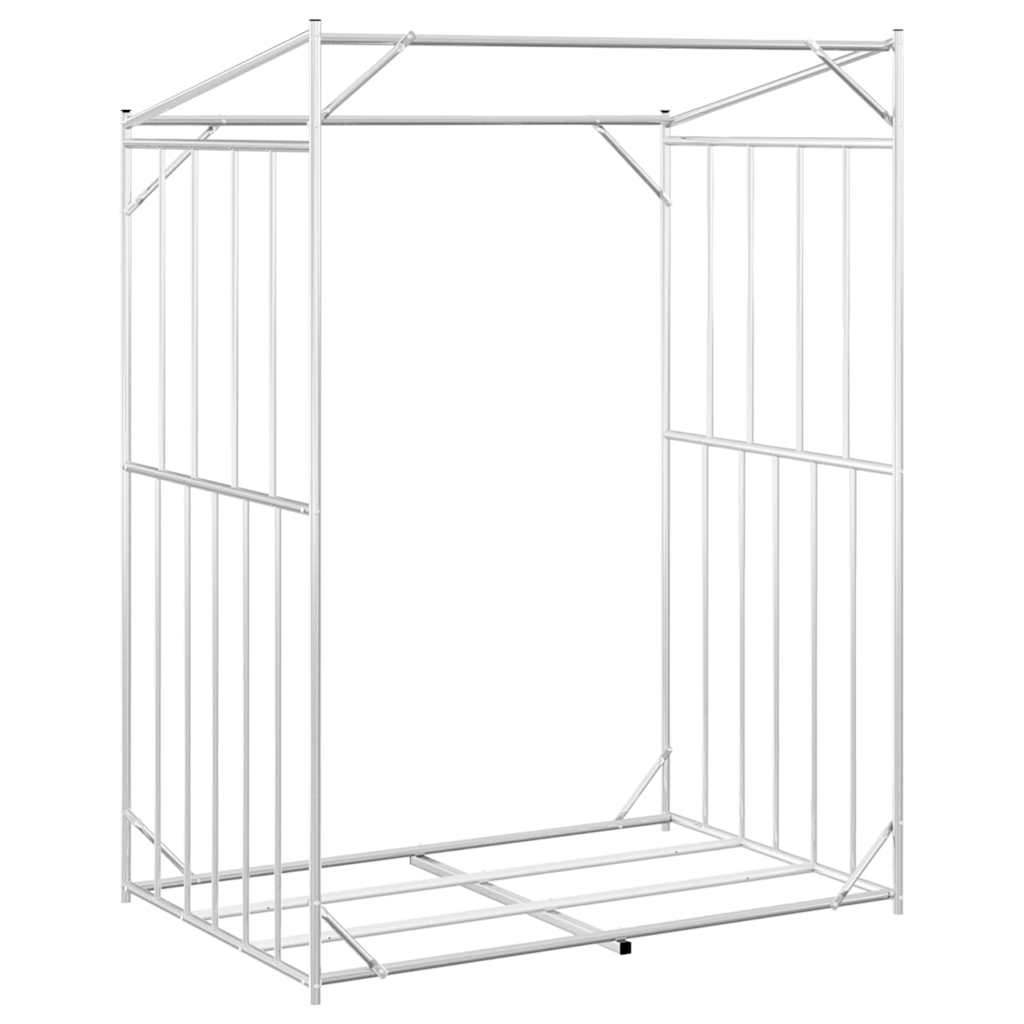 vidaxL Firewood Rack with Rain Cover 150x100x200 cm Galvanised Steel
