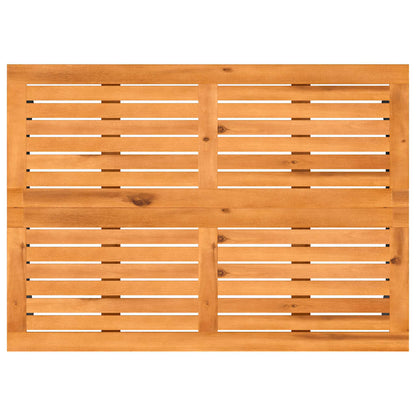 vidaXL Garden Table with Acacia Wood Top Black 105x75x72 cm Poly Rattan