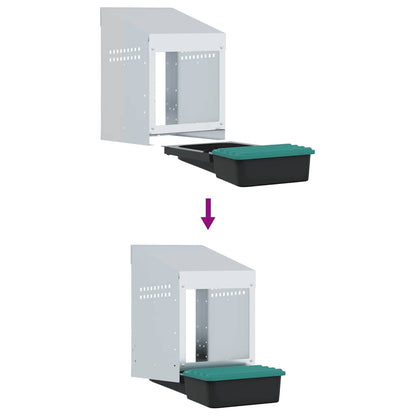 vidaXL Chicken Nesting Box 1 Compartment Wall-Mounted Galvanised Steel
