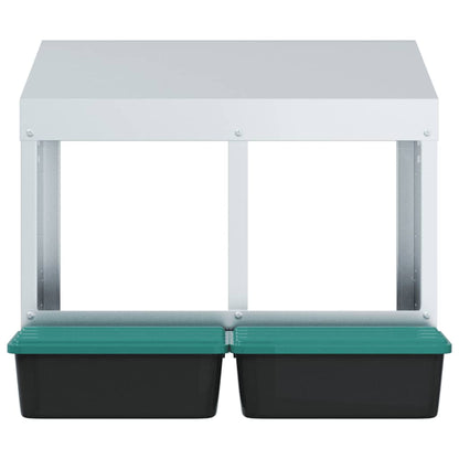 vidaXL Chicken Nesting Box 2 Compartments Wall-Mounted Galvanised Steel