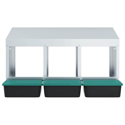 vidaXL Chicken Nesting Box 3 Compartments Wall-Mounted Galvanised Steel