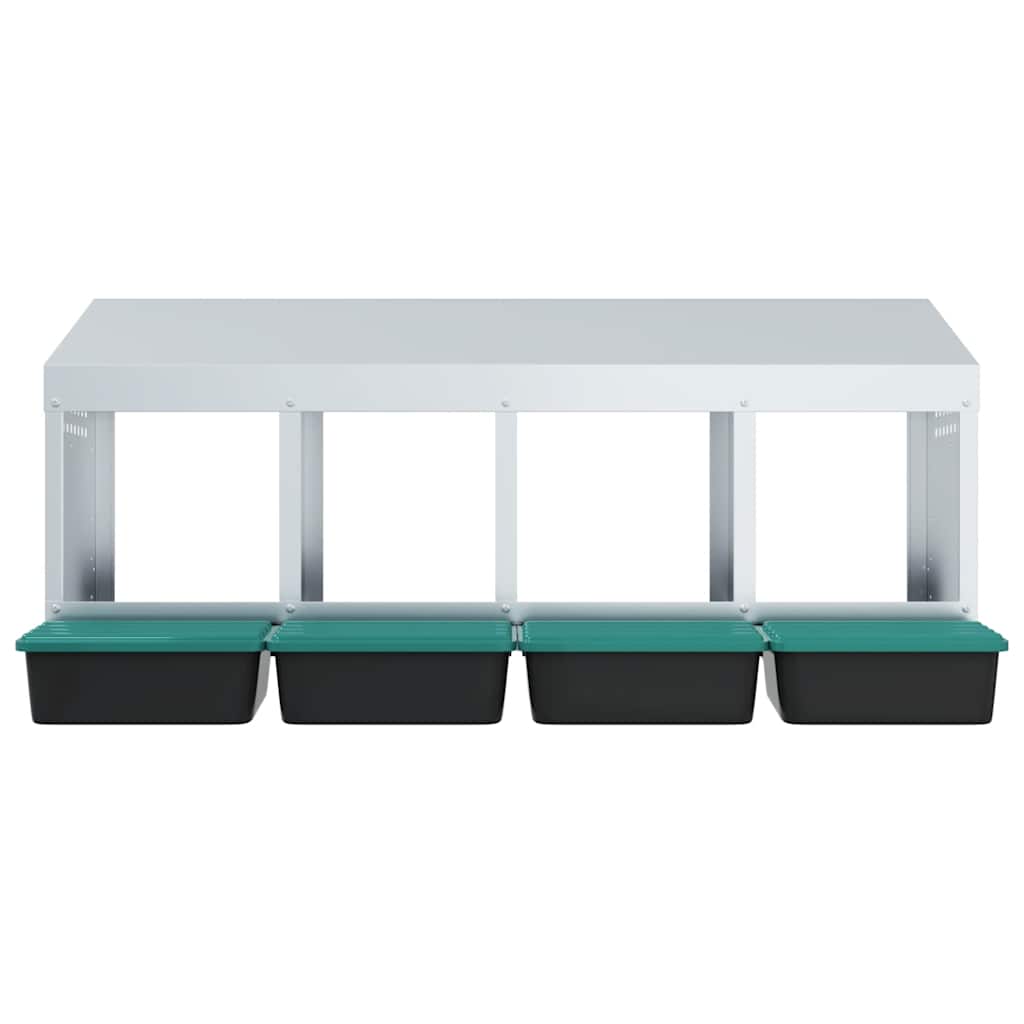 vidaXL Chicken Nesting Box 4 Compartments Wall-Mounted Galvanised Steel