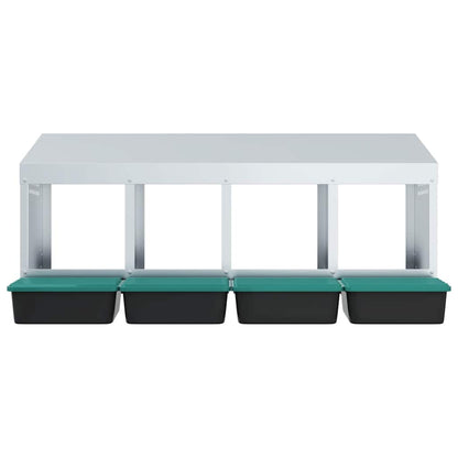 vidaXL Chicken Nesting Box 4 Compartments Wall-Mounted Galvanised Steel