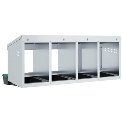 vidaXL Chicken Nesting Box 4 Compartments Wall-Mounted Galvanised Steel
