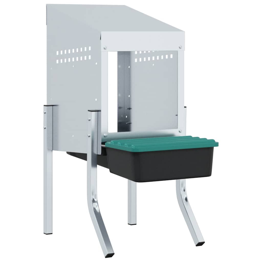 vidaXL Chicken Nesting Box 1 Compartment with Legs Galvanised Steel