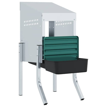 vidaXL Chicken Nesting Box 1 Compartment with Legs Galvanised Steel