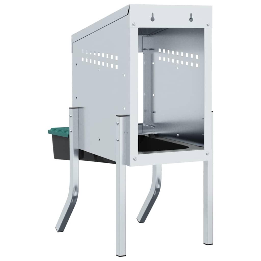 vidaXL Chicken Nesting Box 1 Compartment with Legs Galvanised Steel