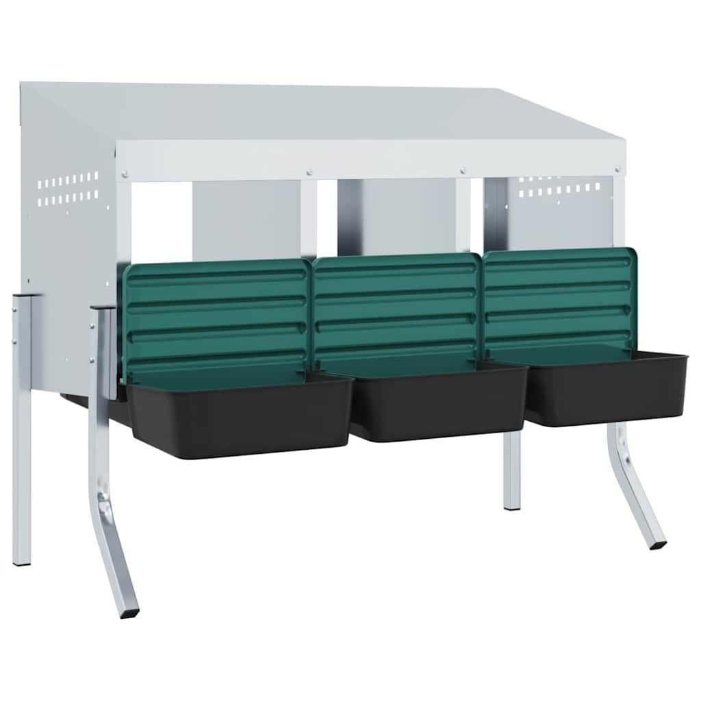 vidaXL Chicken Nesting Box 4 Compartments with Legs Galvanised Steel