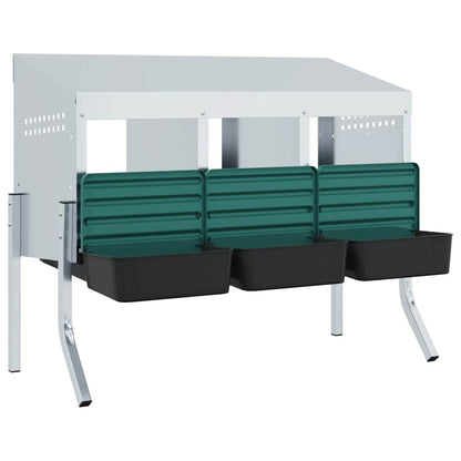 vidaXL Chicken Nesting Box 4 Compartments with Legs Galvanised Steel