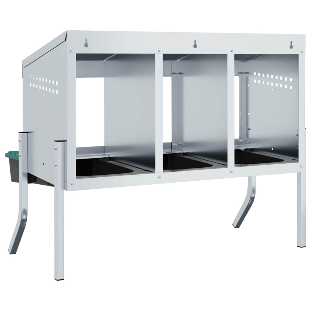 vidaXL Chicken Nesting Box 4 Compartments with Legs Galvanised Steel