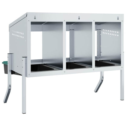vidaXL Chicken Nesting Box 4 Compartments with Legs Galvanised Steel