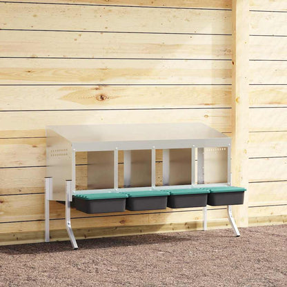 vidaXL Chicken Nesting Box 4 Compartments with Legs Galvanised Steel