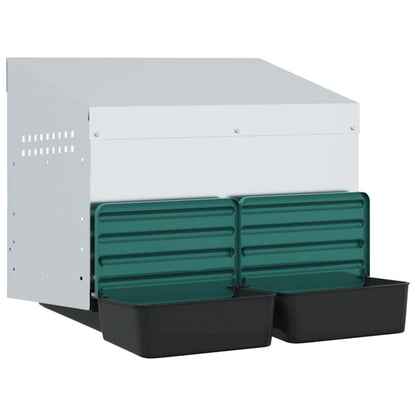 vidaXL Chicken Nesting Box 2 Compartments Wall-Mounted Galvanised Steel