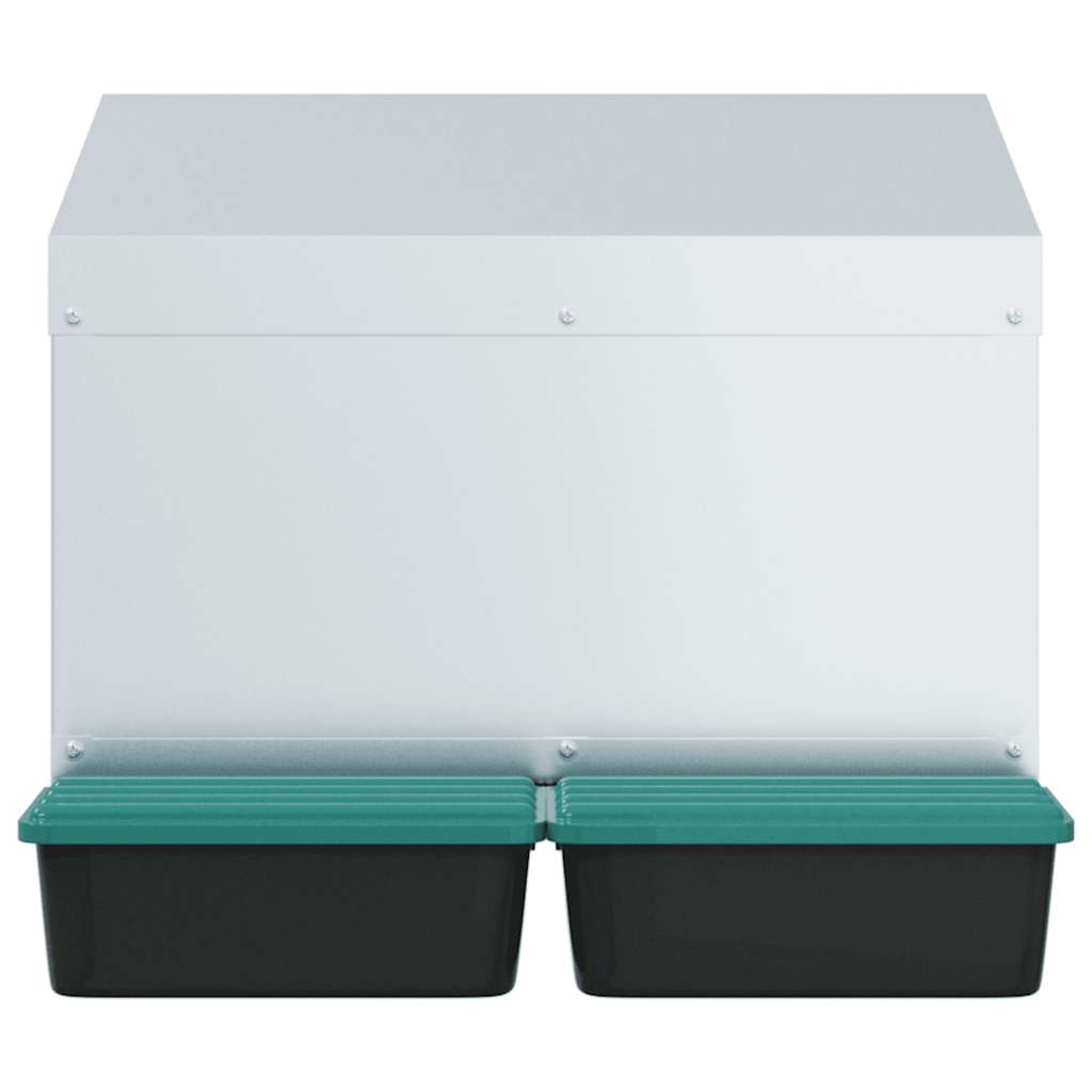 vidaXL Chicken Nesting Box 2 Compartments Wall-Mounted Galvanised Steel