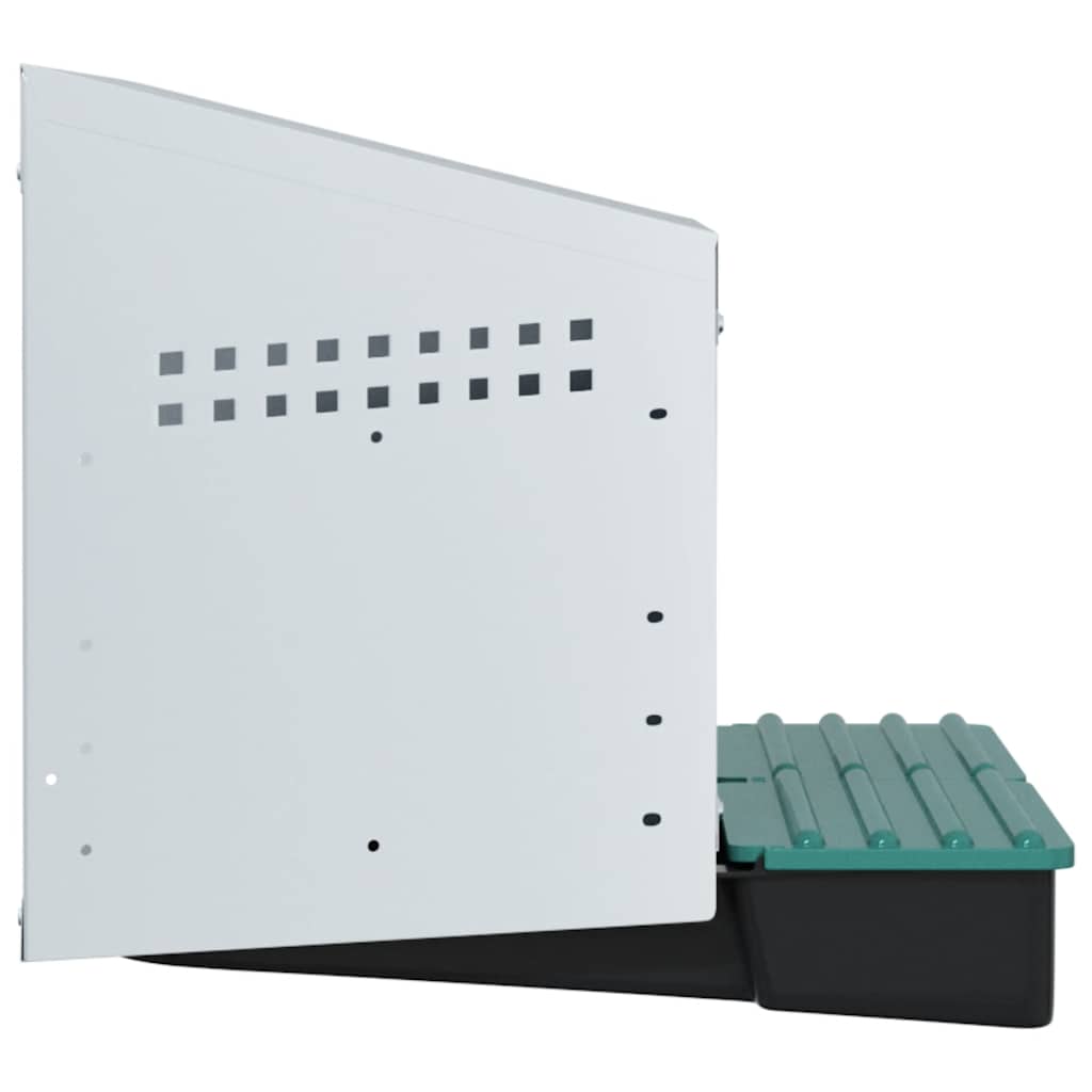 vidaXL Chicken Nesting Box 2 Compartments Wall-Mounted Galvanised Steel