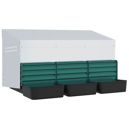 vidaXL Chicken Nesting Box 3 Compartments Wall-Mounted Galvanised Steel