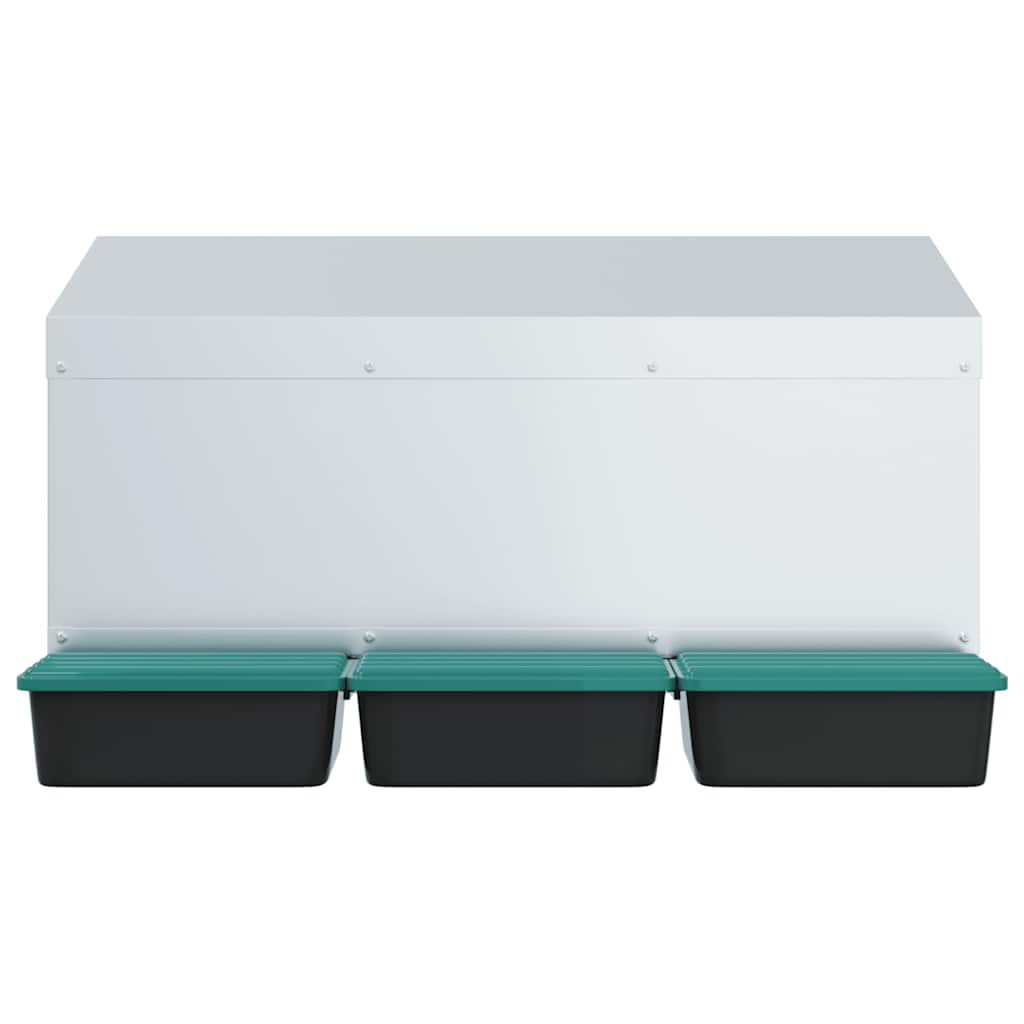 vidaXL Chicken Nesting Box 3 Compartments Wall-Mounted Galvanised Steel