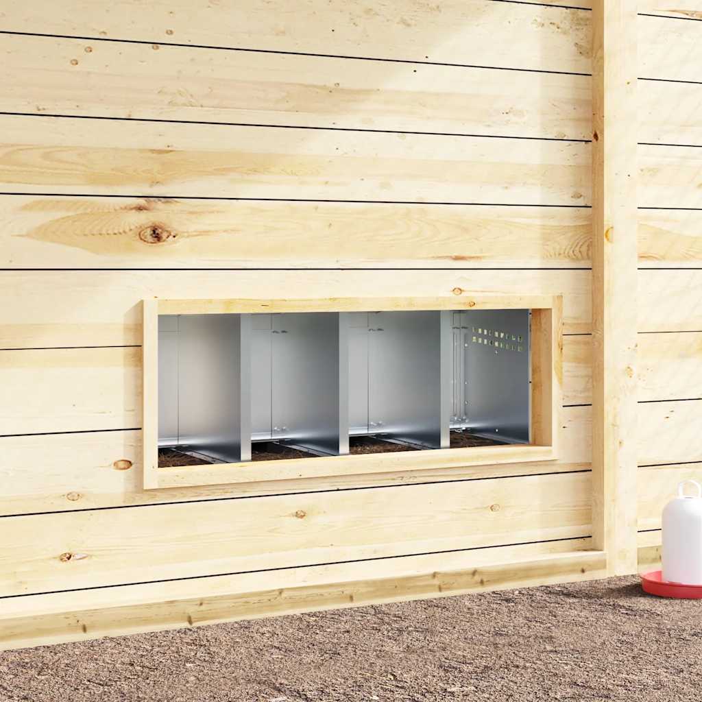 vidaXL Chicken Nesting Box 4 Compartments Wall-Mounted Galvanised Steel
