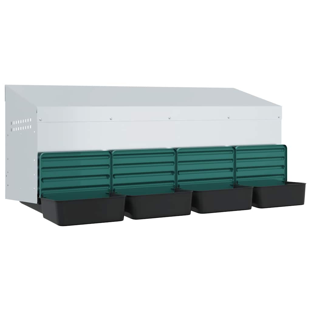vidaXL Chicken Nesting Box 4 Compartments Wall-Mounted Galvanised Steel