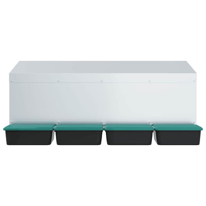 vidaXL Chicken Nesting Box 4 Compartments Wall-Mounted Galvanised Steel