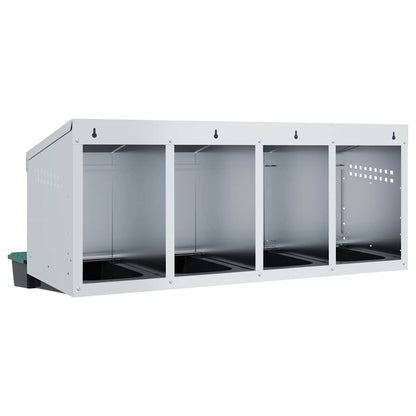 vidaXL Chicken Nesting Box 4 Compartments Wall-Mounted Galvanised Steel