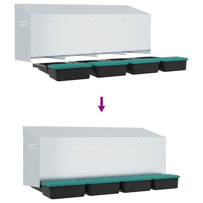 vidaXL Chicken Nesting Box 4 Compartments Wall-Mounted Galvanised Steel