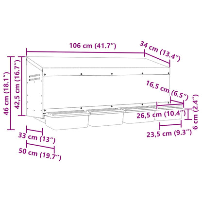 vidaXL Chicken Nesting Box 4 Compartments Wall-Mounted Galvanised Steel