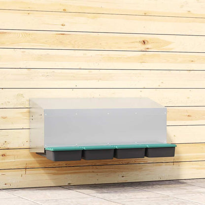 vidaXL Chicken Nesting Box 4 Compartments Wall-Mounted Galvanised Steel