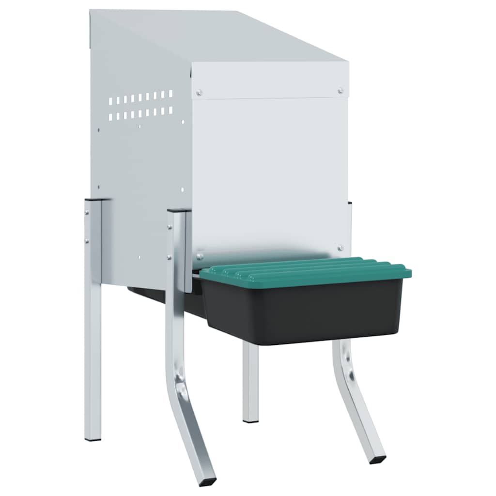 vidaXL Chicken Nesting Box 1 Compartment with Legs Galvanised Steel