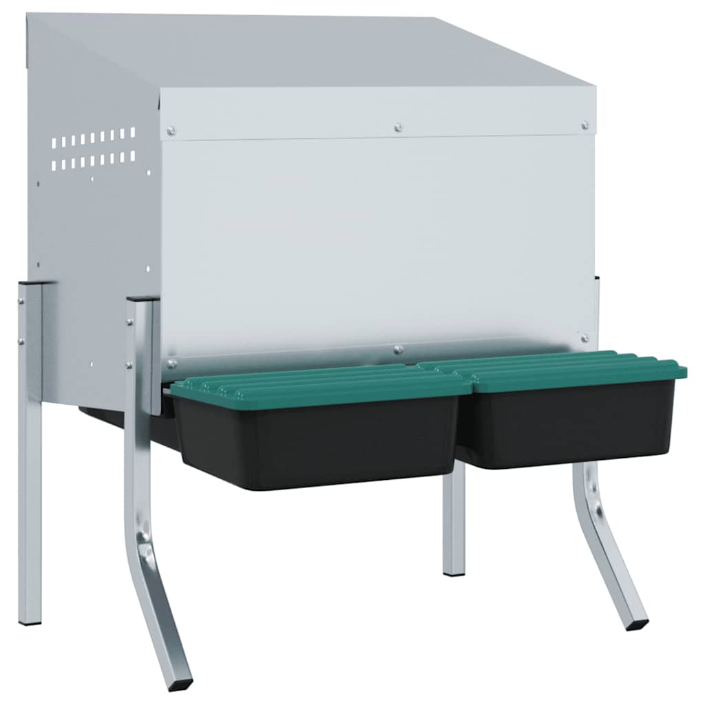 vidaXL Chicken Nesting Box 2 Compartments with Legs Galvanised Steel