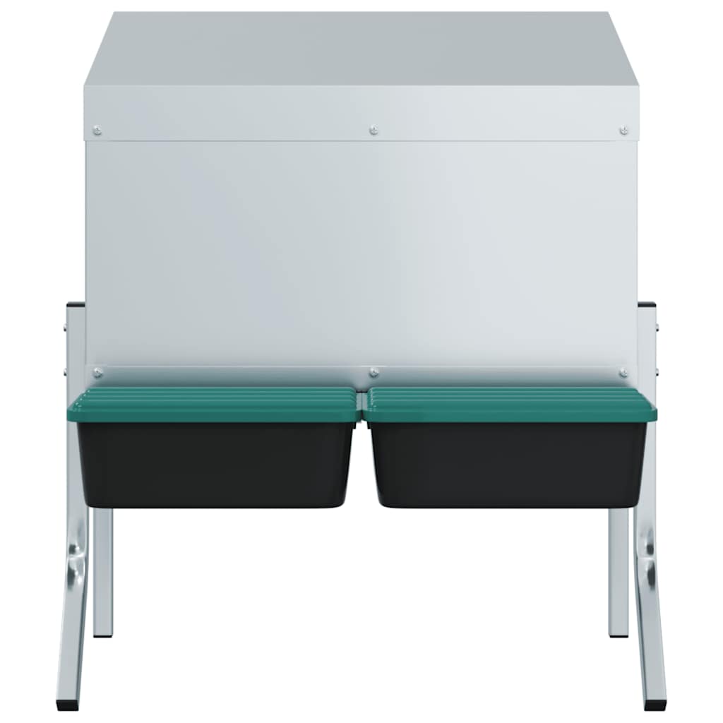 vidaXL Chicken Nesting Box 2 Compartments with Legs Galvanised Steel