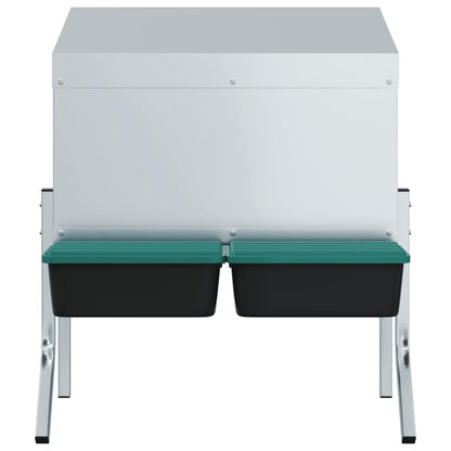 vidaXL Chicken Nesting Box 2 Compartments with Legs Galvanised Steel