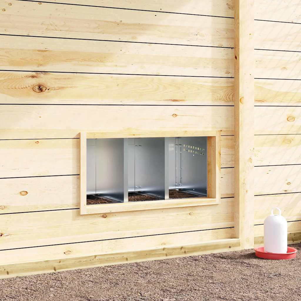 vidaXL Chicken Nesting Box 3 Compartments with Legs Galvanised Steel