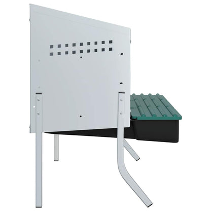 vidaXL Chicken Nesting Box 3 Compartments with Legs Galvanised Steel