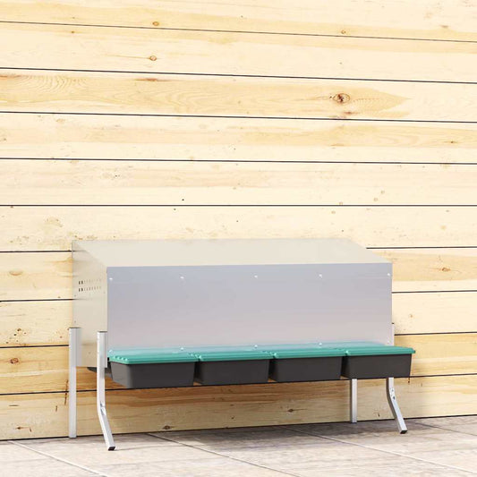 vidaXL Chicken Nesting Box 3 Compartments with Legs Galvanised Steel