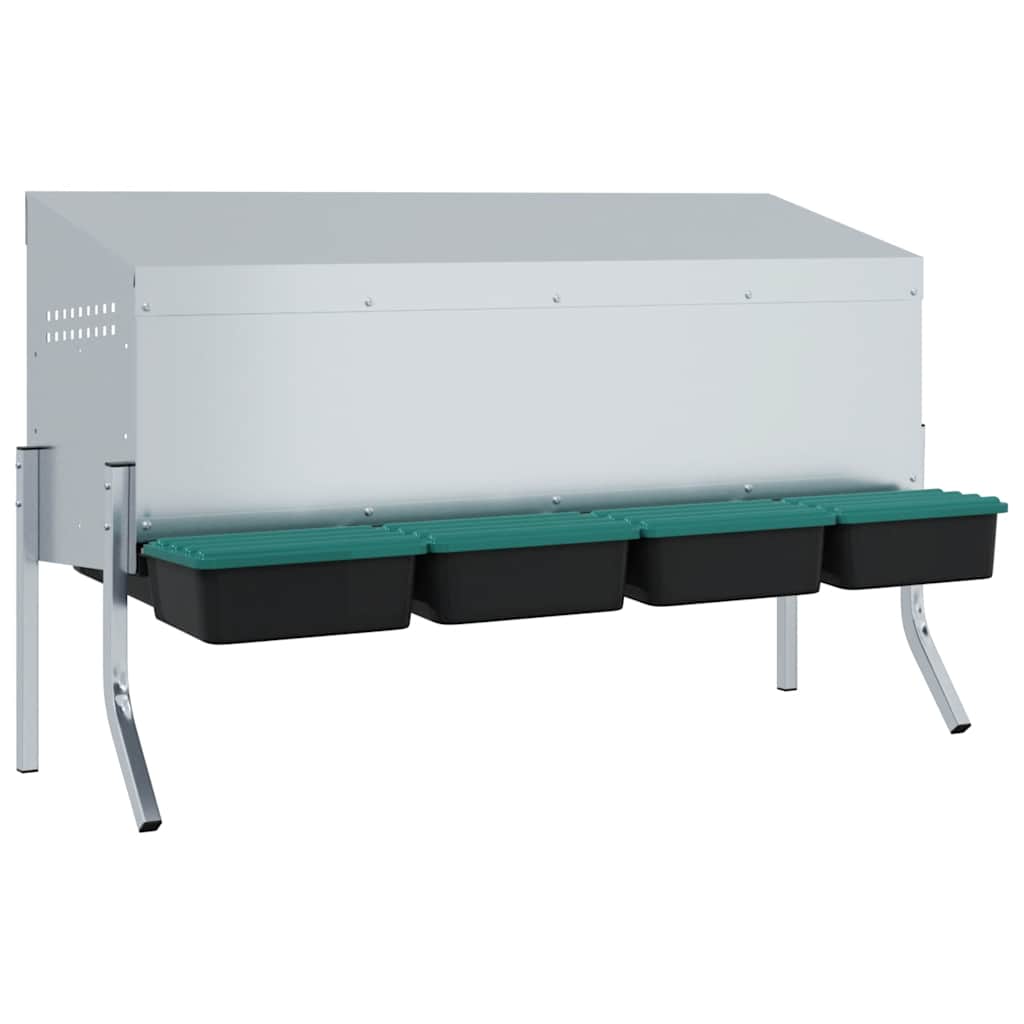 vidaXL Chicken Nesting Box 4 Compartments with Legs Galvanised Steel