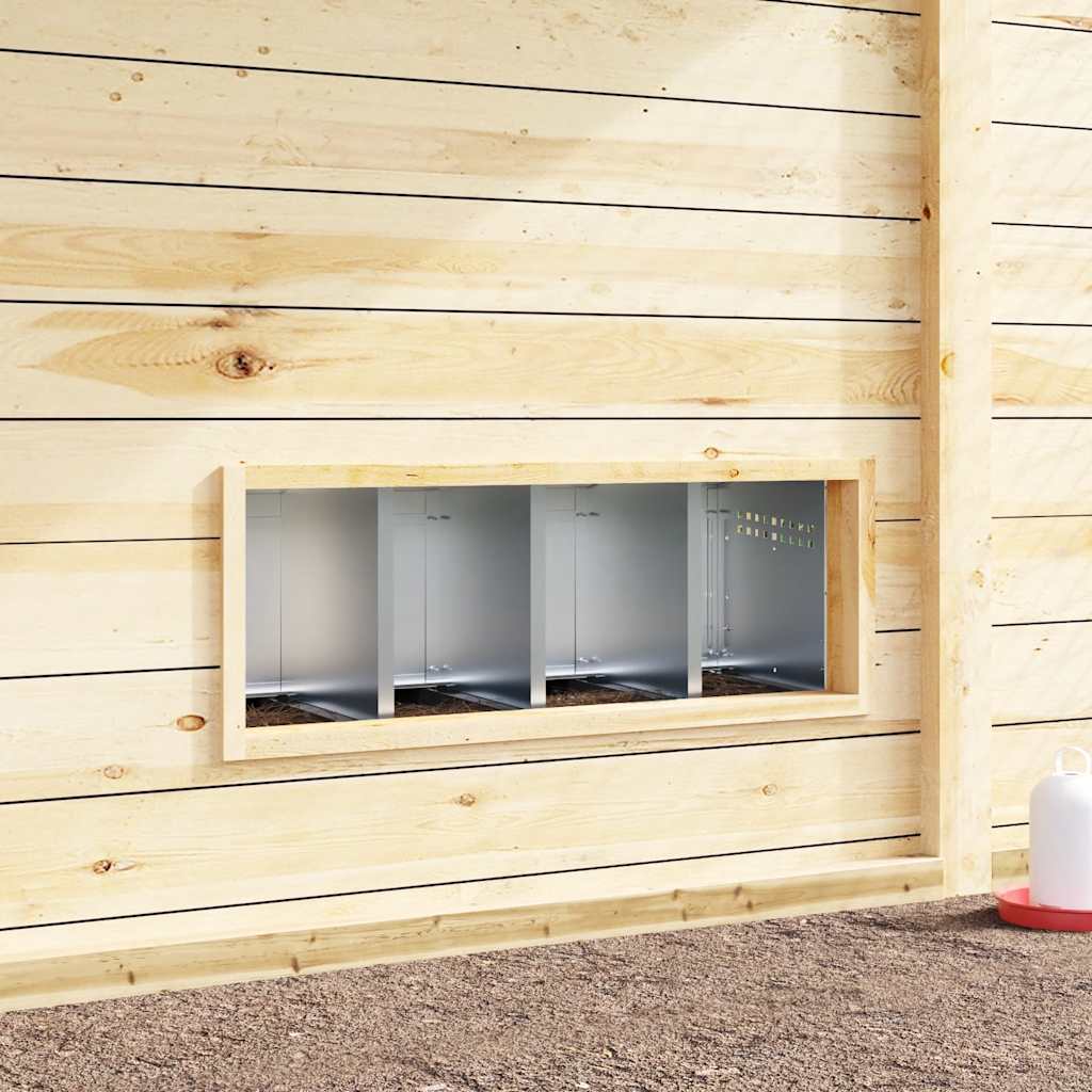 vidaXL Chicken Nesting Box 4 Compartments with Legs Galvanised Steel