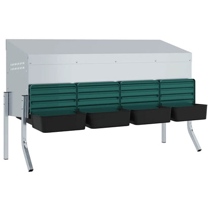 vidaXL Chicken Nesting Box 4 Compartments with Legs Galvanised Steel