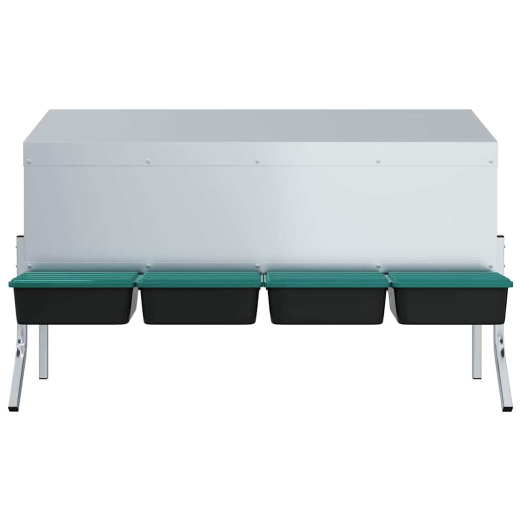 vidaXL Chicken Nesting Box 4 Compartments with Legs Galvanised Steel