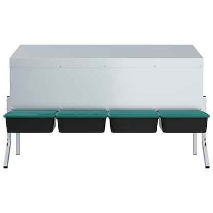 vidaXL Chicken Nesting Box 4 Compartments with Legs Galvanised Steel