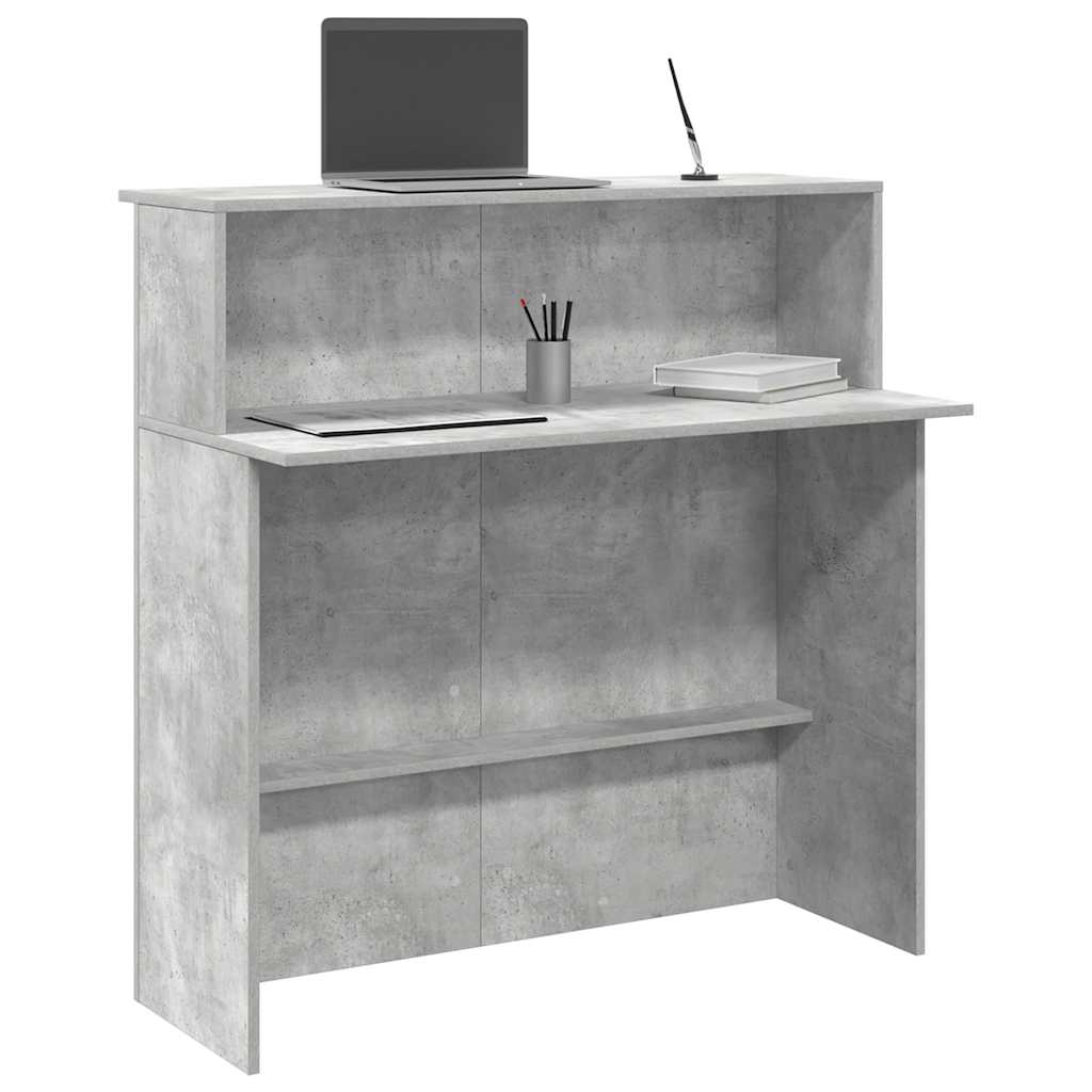 vidaXL Reception Desk Concrete Grey 100x50x103.5 cm Engineered Wood