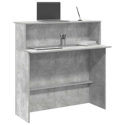 vidaXL Reception Desk Concrete Grey 100x50x103.5 cm Engineered Wood