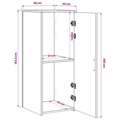 vidaXL Storage Cabinet Grey Sonoma 40x45x103,5 cm Engineered Wood