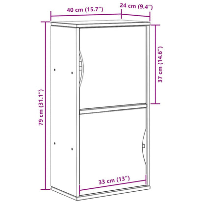 vidaXL Side Cabinet ODDA 40x24x79 cm Solid Wood Pine