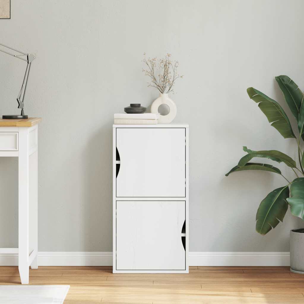 vidaXL Side Cabinet "ODDA" White 40x24x79 cm Solid Wood Pine